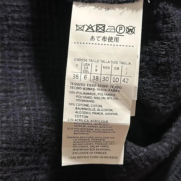 Marella Tweed Hooded Pullover Jacket Midnight Blue - Picture 14 of 16